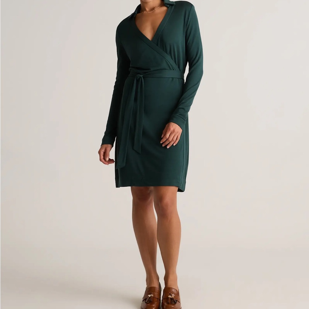 100% Silk Jersey Mini Wrap Dress